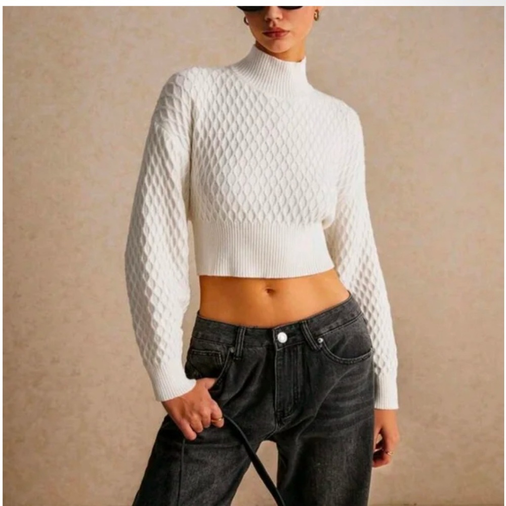 Zara knit cream beige backless sweater
